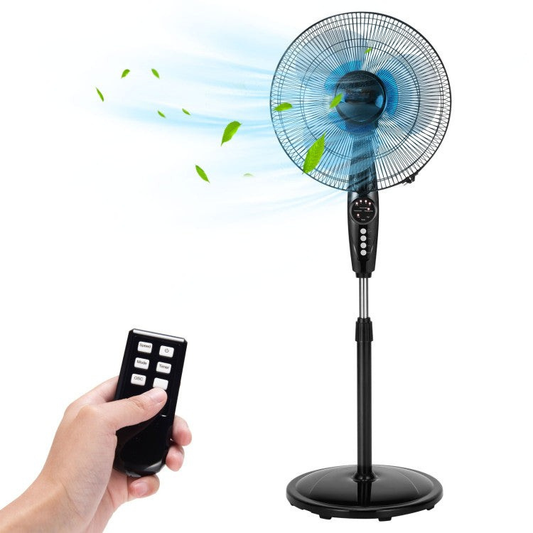 Custom Cool | 16-Inch Adjustable Height Floor Fan with Remote Control | Ultra-Quiet Operation for Home & Office 1