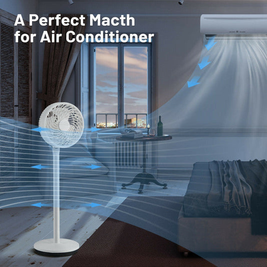 Portable Pedestal Fan | 9-Inch Oscillating Fan with Adjustable Height & Speeds | Quiet Operation for Home & Office 1