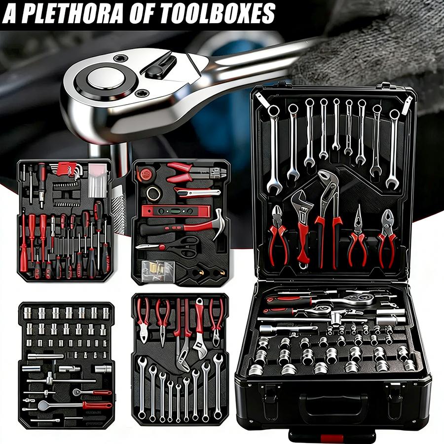 899-Piece Portable Metal Tool Set with Wheeled Cabinet