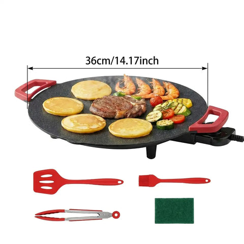 Portable Electric Korean BBQ Grill Griddle with Non-Stick Pan