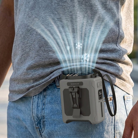Portable Waist Fan with Power Bank & Flashlight