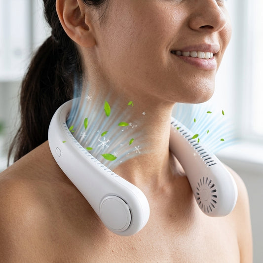 Portable Neck Fan Adjustable Speed Cooling Device with Long Battery Life