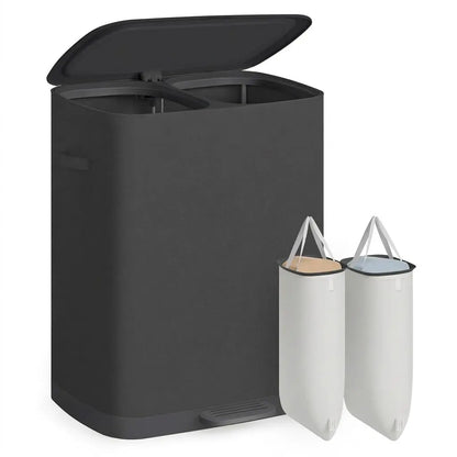 44.9-Gallon Polyester Modern Laundry Basket with Lid and Handles