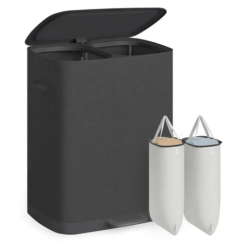44.9-Gallon Polyester Modern Laundry Basket with Lid and Handles