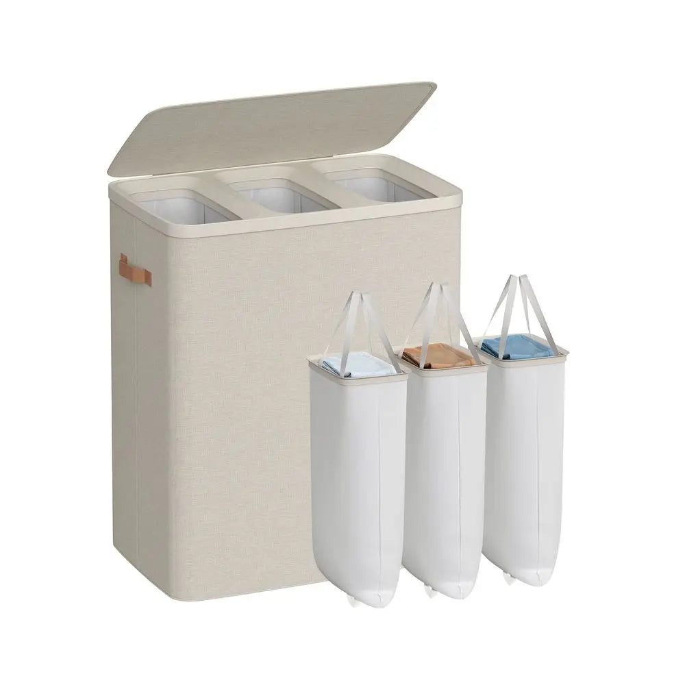 44.9-Gallon Polyester Modern Laundry Basket with Lid and Handles