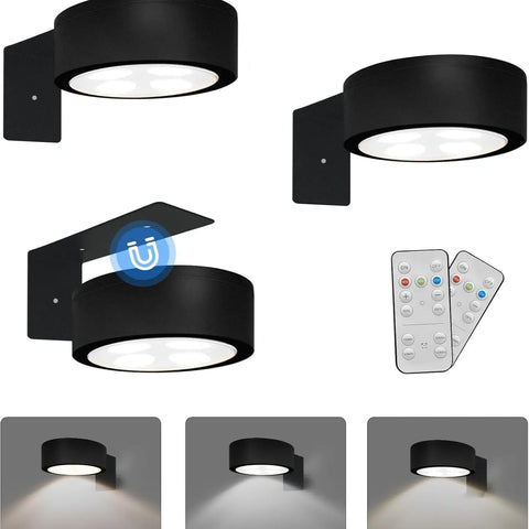 3-Pack 2000mAh Magnetic Wireless Rechargeable Dimmable RGB LED Picture Lights