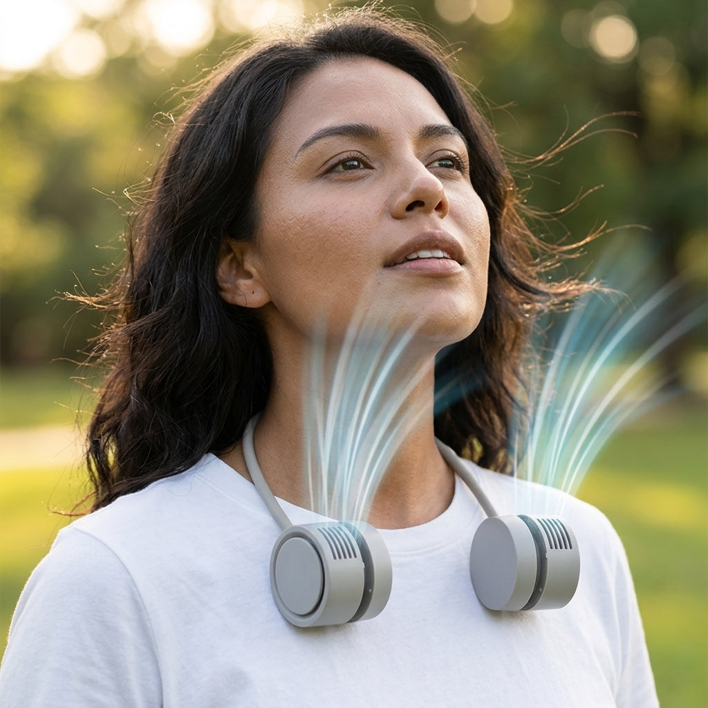 Portable Neck Hanging Fan | Mini USB Rechargeable with Flexible Design