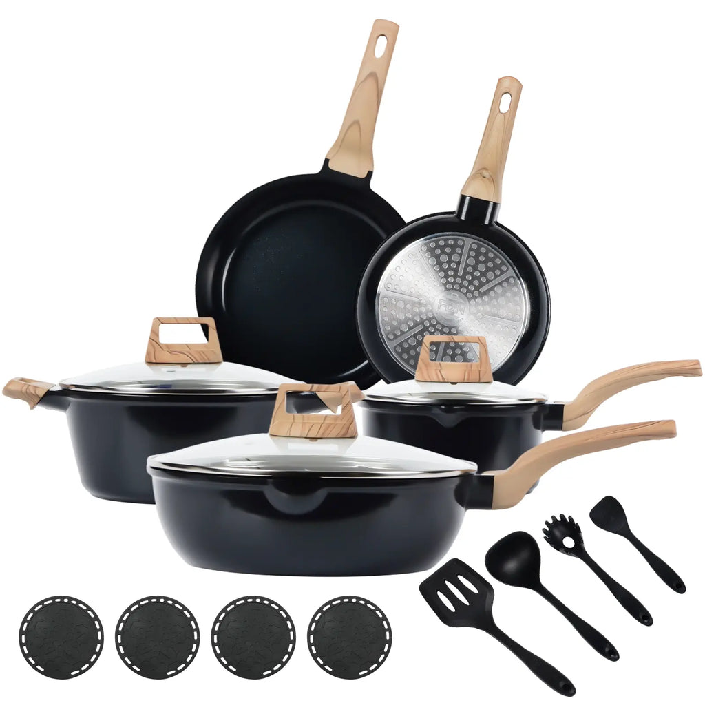 16-Piece Non-Toxic PFAS-Free Ceramic Cookware Set