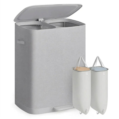 44.9-Gallon Polyester Modern Laundry Basket with Lid and Handles