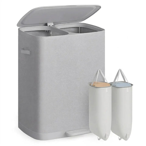 44.9-Gallon Polyester Modern Laundry Basket with Lid and Handles