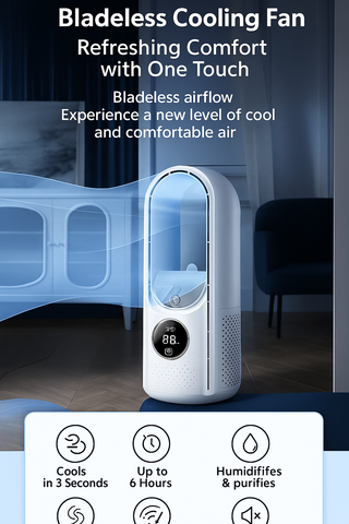Airevo | Air Cooler with Bladeless Technology & 6 Speed Levels | USB Powered for Comfortable Cooling 1