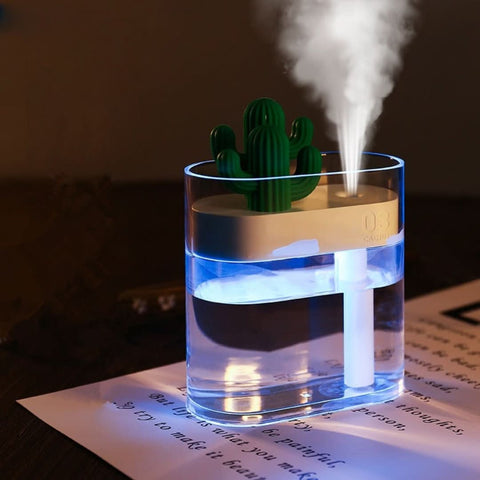 CactuMist | Ultrasonic Cool Mist Humidifier with 4-Hour Timer | Compact Design for Optimal Air Quality 0