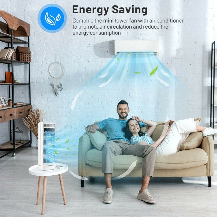Compact Electric Tower Fan | 14-Inch Oscillating Fan with Timer & Adjustable Speeds for Personal Comfort 2