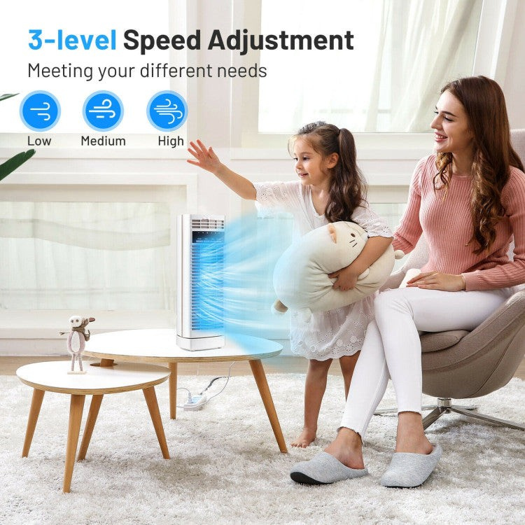 Compact Electric Tower Fan | 14-Inch Oscillating Fan with Timer & Adjustable Speeds for Personal Comfort 3