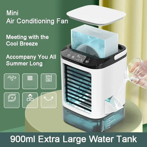 Compact Portable Air Conditioner with Ultrasound Cooling & 3-Speed Fan | Efficient Mini AC for Personal Comfort 1