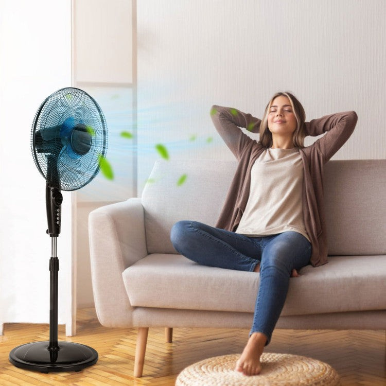 Custom Cool | 16-Inch Adjustable Height Floor Fan with Remote Control | Ultra-Quiet Operation for Home & Office 2