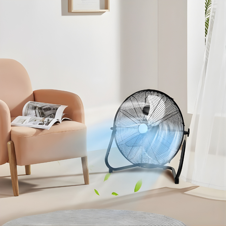 High-Velocity Floor Fan | 20-Inch Metal Design with 3 Speed Settings | Powerful Airflow for Indoor Cooling 2