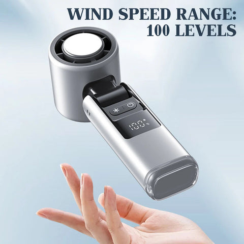 Mini Hand Fan | USB Rechargeable Folding Fan with 100 Adjustable Speeds | Compact Design for Ultimate Cooling 2