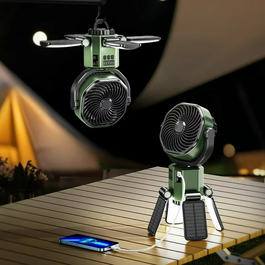 Outdoor Camping Fan | Adjustable Air Cooling Fan with LED Light for Ultimate Comfort 0