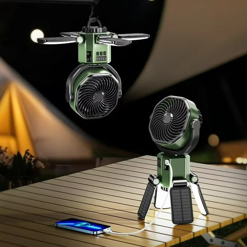 Outdoor Camping Fan | Adjustable Air Cooling Fan with LED Light for Ultimate Comfort 0