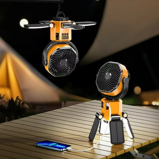 Outdoor Camping Fan | Adjustable Air Cooling Fan with LED Light for Ultimate Comfort 1