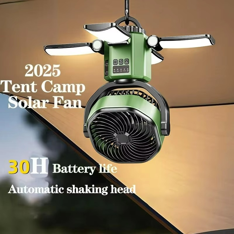 Outdoor Camping Fan | Adjustable Air Cooling Fan with LED Light for Ultimate Comfort 2
