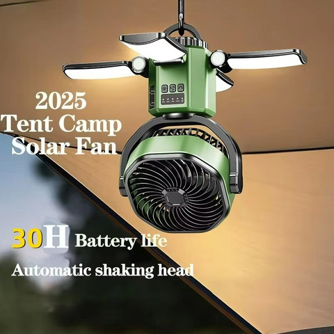 Outdoor Camping Fan | Adjustable Air Cooling Fan with LED Light for Ultimate Comfort 2