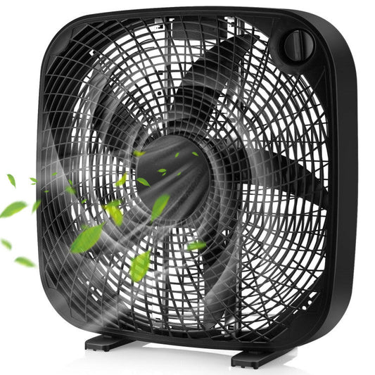 Portable 20 Inch Box Fan with 3 Speed Settings for Powerful Airflow | Lightweight Design for Home, Garage & Office 0