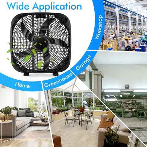 Portable 20 Inch Box Fan with 3 Speed Settings for Powerful Airflow | Lightweight Design for Home, Garage & Office 5