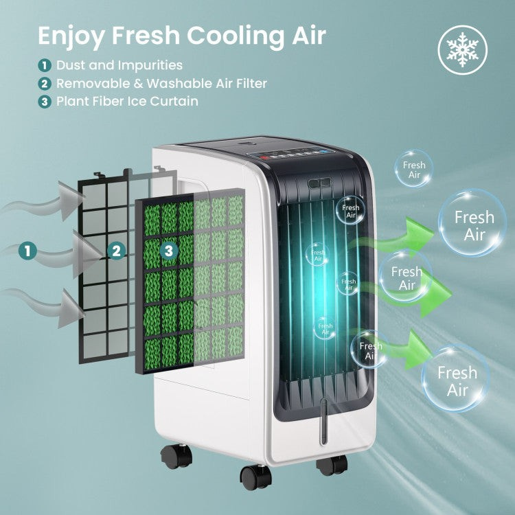 Portable Evaporative Cooler | 3-Speed Air Fan with Ice Crystal Technology | Compact Design for Home Comfort 2