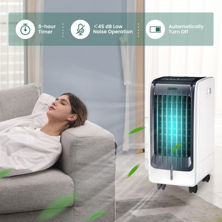 Portable Evaporative Cooler | 3-Speed Air Fan with Ice Crystal Technology | Compact Design for Home Comfort 3