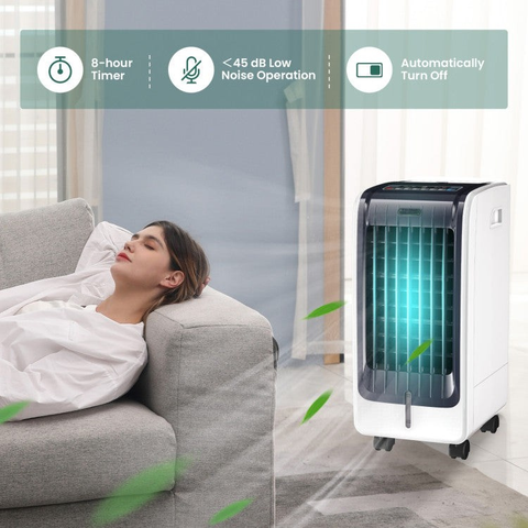 Portable Evaporative Cooler | 3-Speed Air Fan with Ice Crystal Technology | Compact Design for Home Comfort 3