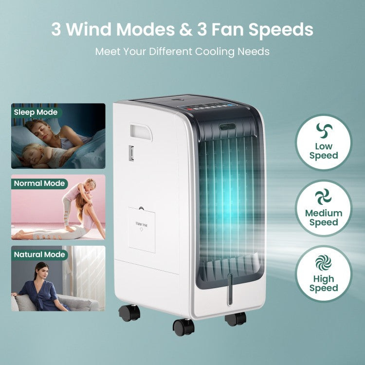 Portable Evaporative Cooler | 3-Speed Air Fan with Ice Crystal Technology | Compact Design for Home Comfort 6
