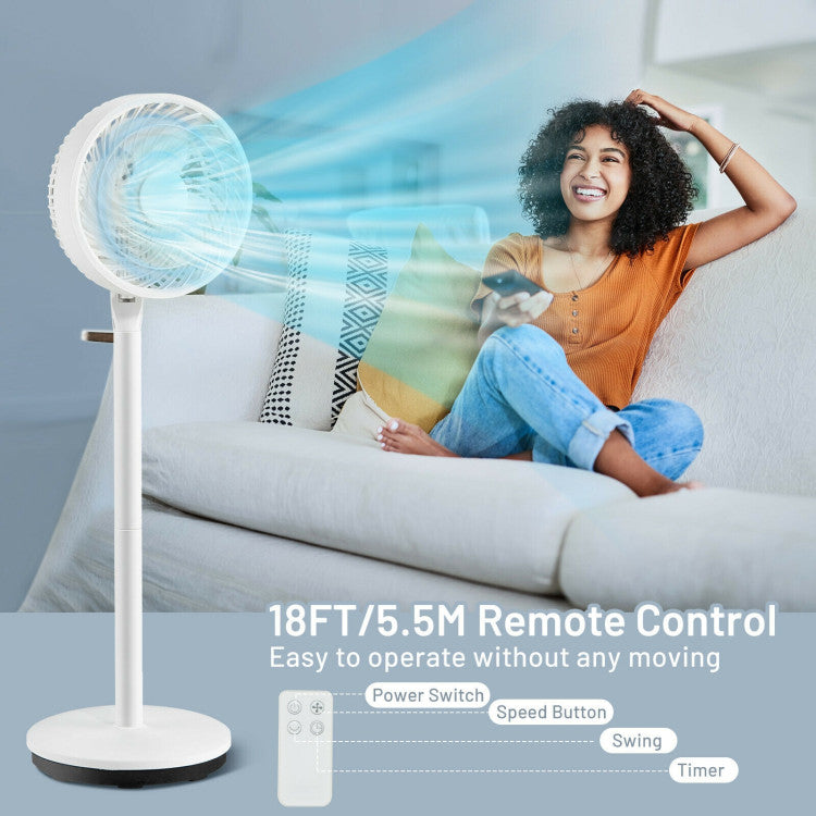 Portable Pedestal Fan | 9-Inch Oscillating Fan with Adjustable Height & Speeds | Quiet Operation for Home & Office 6