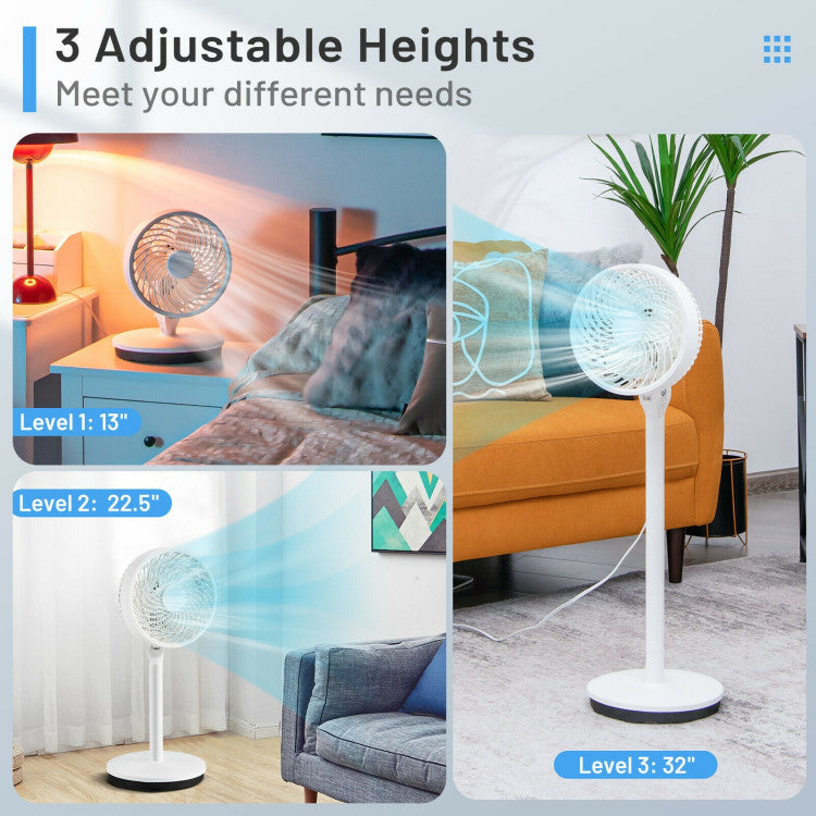 Portable Pedestal Fan | 9-Inch Oscillating Fan with Adjustable Height & Speeds | Quiet Operation for Home & Office 7