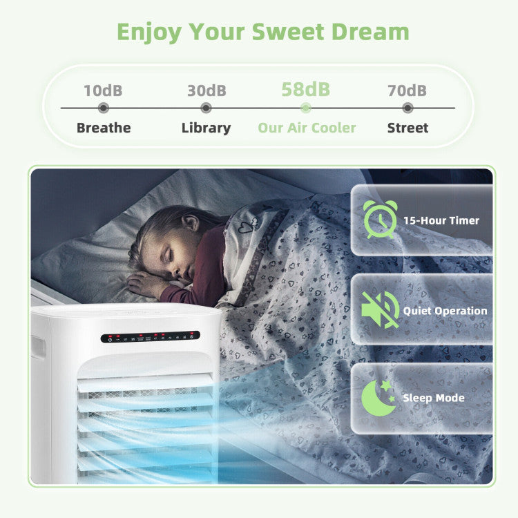 Smart 4-in-1 Evaporative Cooler | Compact Portable Air Fan with Timer & Adjustable Modes for Personalized Comfort 2