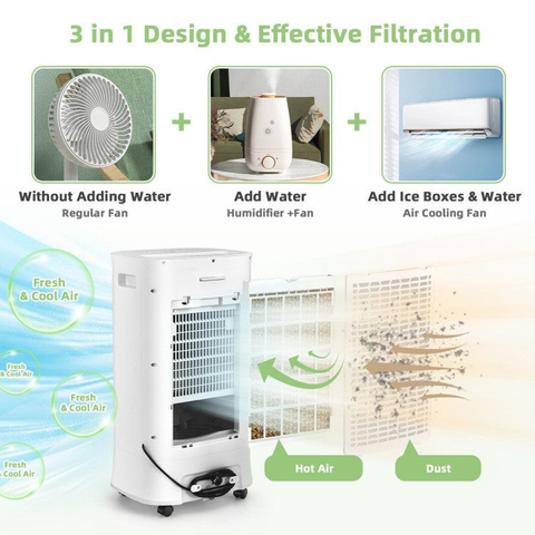 Smart 4-in-1 Evaporative Cooler | Compact Portable Air Fan with Timer & Adjustable Modes for Personalized Comfort 5