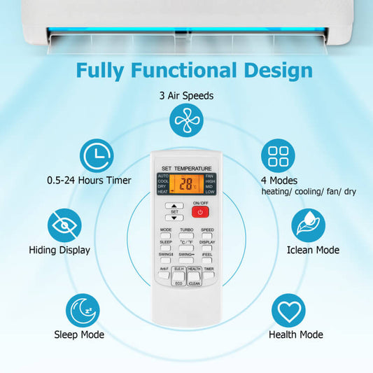 Universal AC Remote Control | Easy Programming & Adjustable Air Speeds | Ideal for Home & Office Climate Management 2