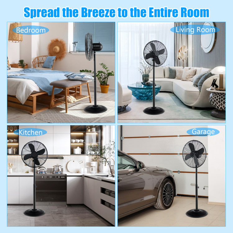 Versatile 16-Inch Oscillating Pedestal Fan with Adjustable Height & Custom Airflow for Home and Office Comfort 3