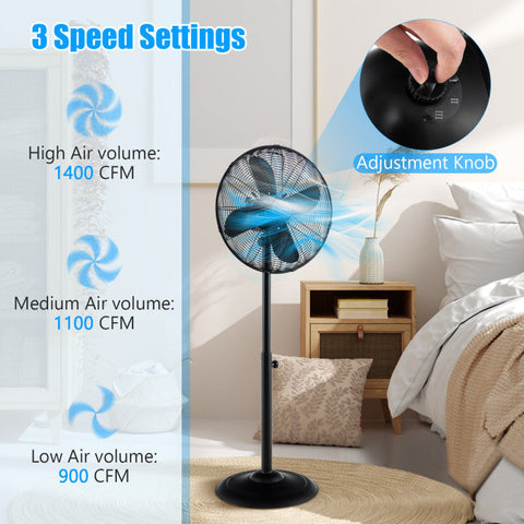 Versatile 16-Inch Oscillating Pedestal Fan with Adjustable Height & Custom Airflow for Home and Office Comfort 4