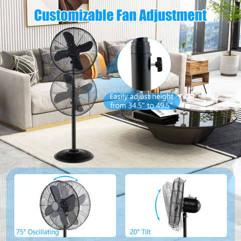 Versatile 16-Inch Oscillating Pedestal Fan with Adjustable Height & Custom Airflow for Home and Office Comfort 5