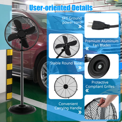 Versatile 16-Inch Oscillating Pedestal Fan with Adjustable Height & Custom Airflow for Home and Office Comfort 6