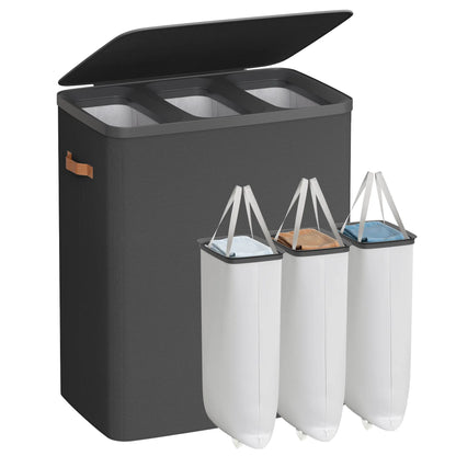44.9-Gallon Polyester Modern Laundry Basket with Lid and Handles