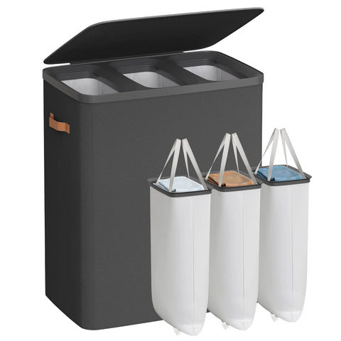 44.9-Gallon Polyester Modern Laundry Basket with Lid and Handles