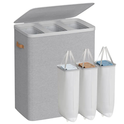 44.9-Gallon Polyester Modern Laundry Basket with Lid and Handles