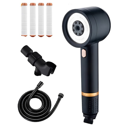 Filtered Handheld Shower Head | High Pressure 4-Mode Spray | Silver