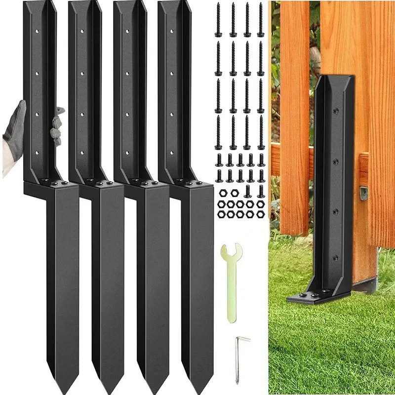 Reinforced Fence Post Repair Kit with Additional Screws and Tools