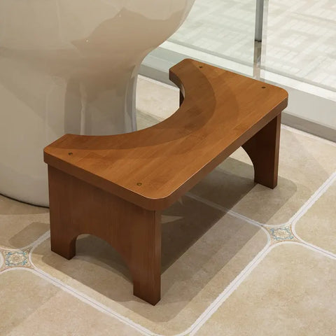 Bamboo Toilet Stool with Height Support Cushion