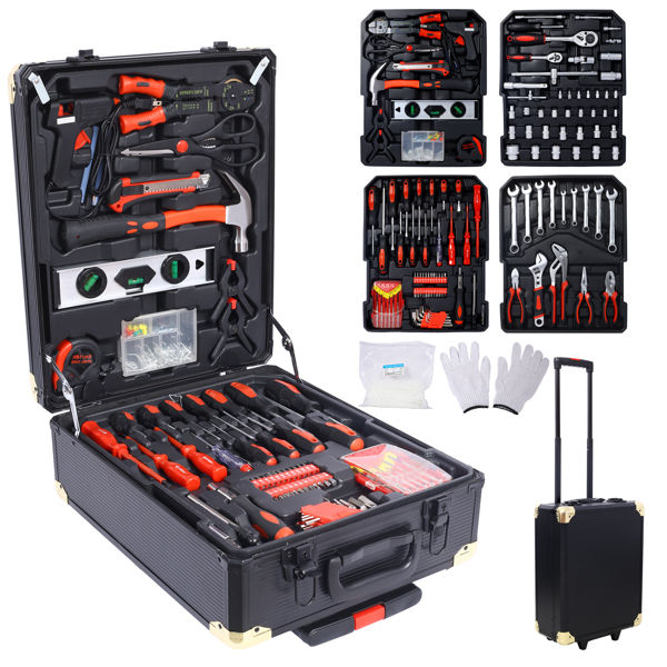 969-Piece Home Repair Tool Set With 4-Drawer Rolling Tool Box