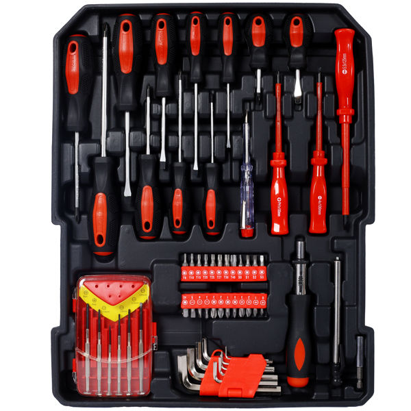 969-Piece Home Repair Tool Set With 4-Drawer Rolling Tool Box